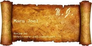 Mars Joel névjegykártya
